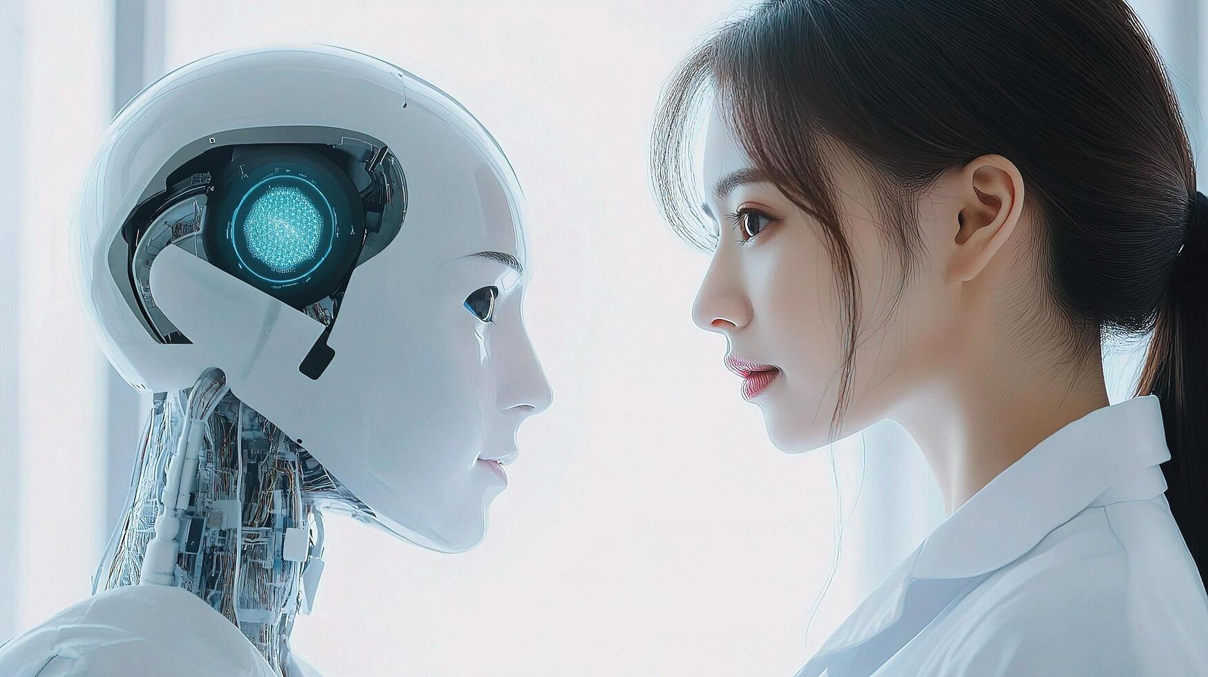 Doctor Collaborating with Advanced AI for Precision Diagnosis photo