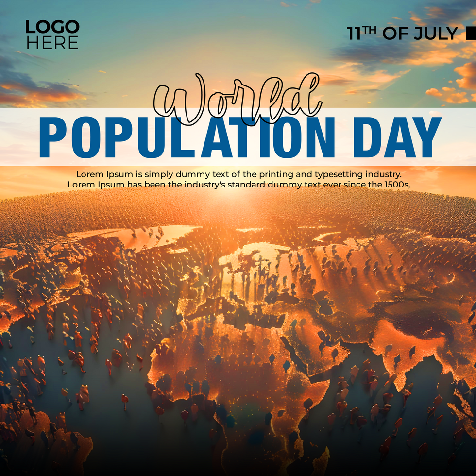 Sustainable Future World Population Day Poster psd