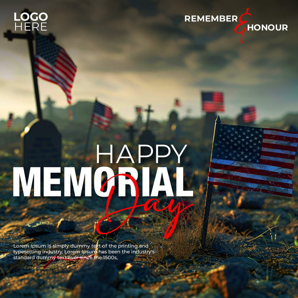 Creative Memorial Day Tribute Banner Design psd