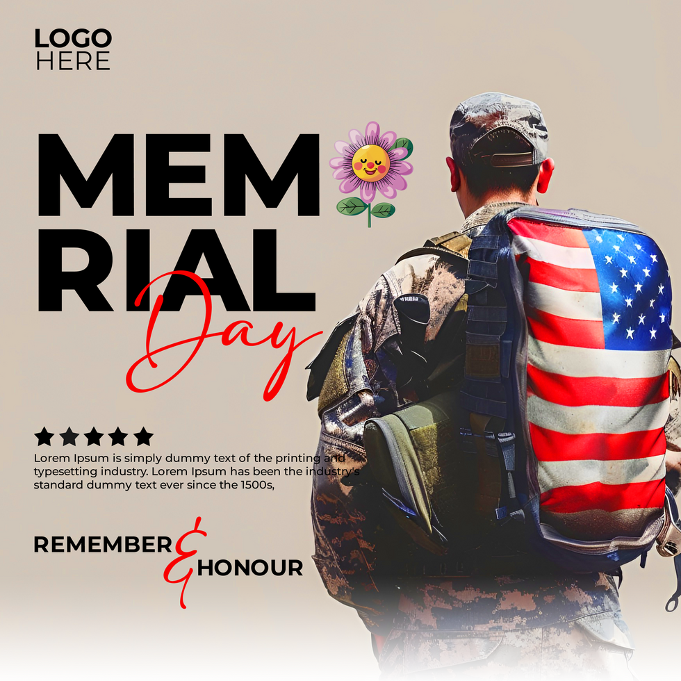 Patriotic Memorial Day Banner Template psd