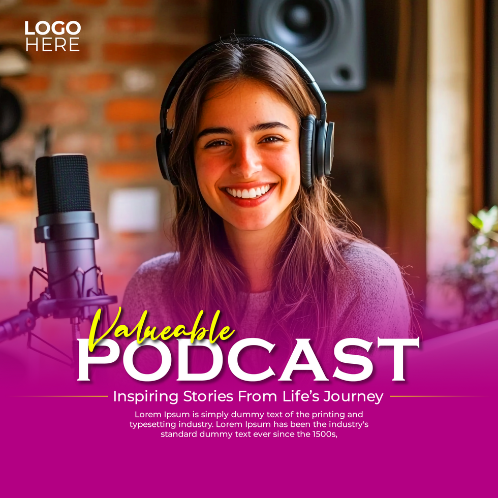 Online Studio Podcast Thumbnail Design Template psd