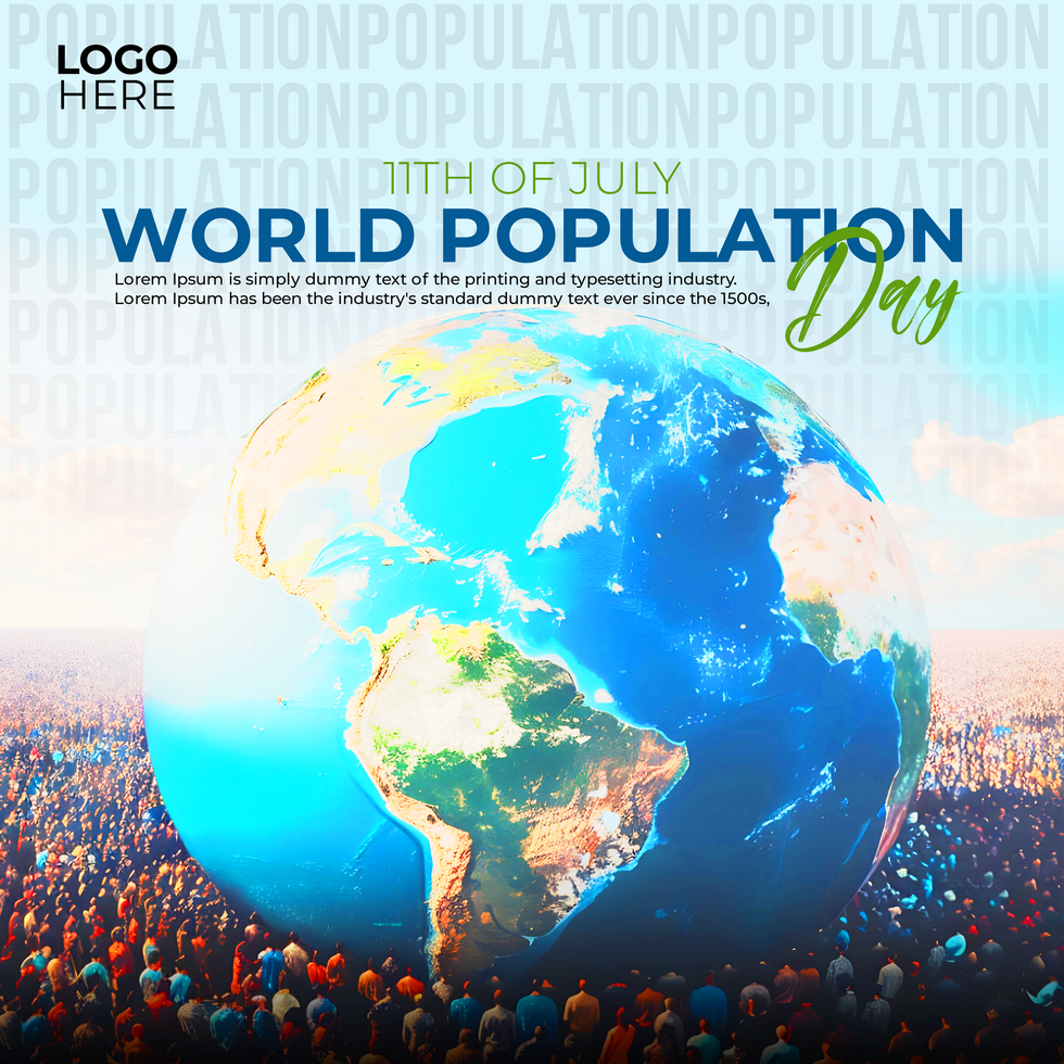 Act for Change World Population Day Banner Design psd