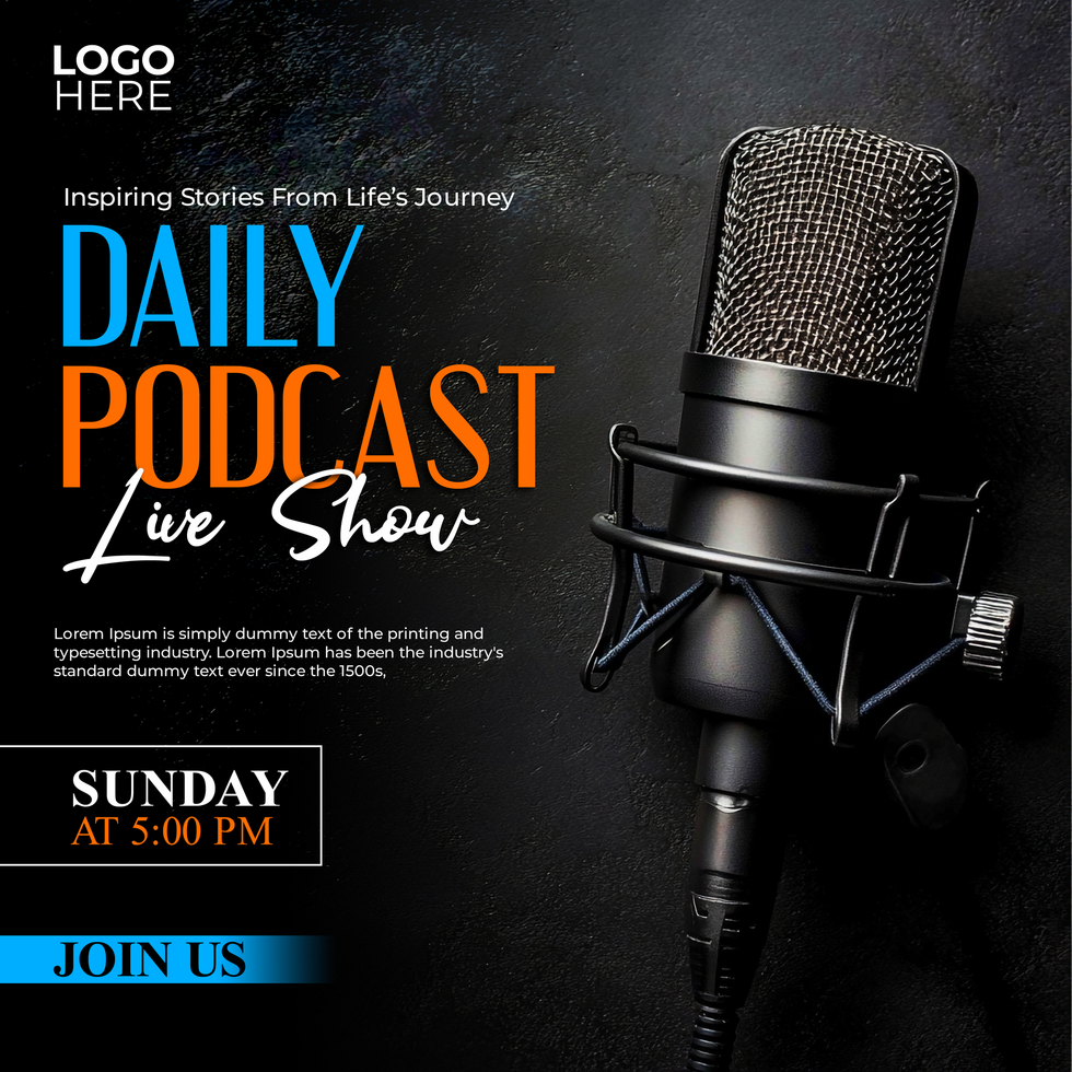 Live Show Podcast Event Post Banner Design Template psd