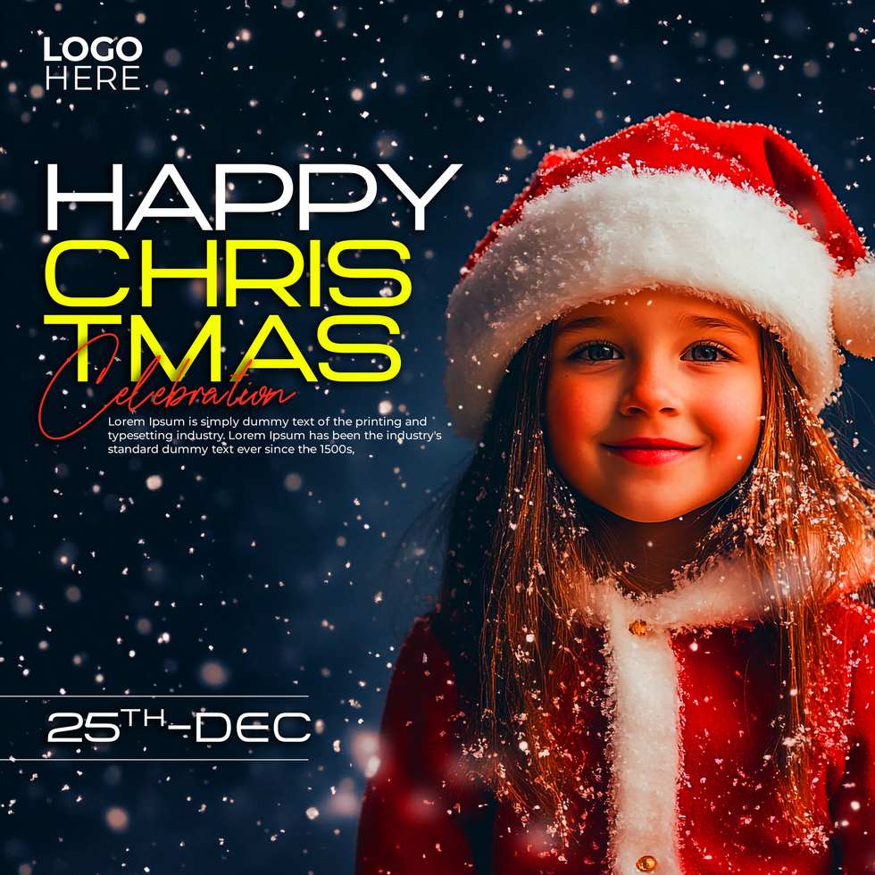 Golden Christmas and New Year Social Media Post psd