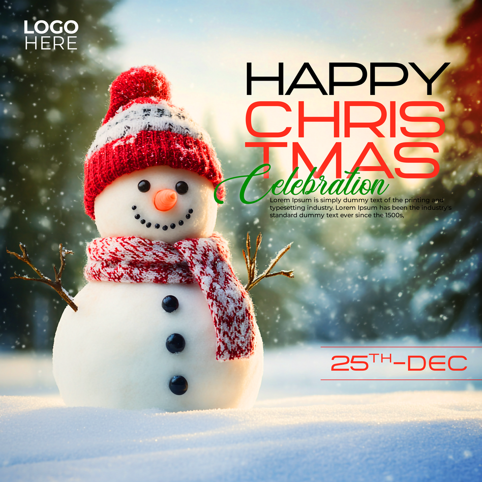 Merry Christmas Wishes with New Year Post psd