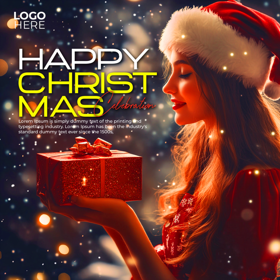 Sparkling Christmas and New Year Banner Design psd