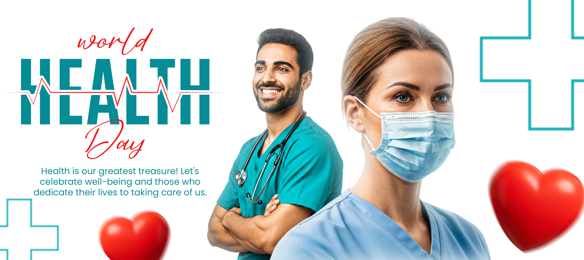 World health day social media banner design with health day Text Design Health Day Banner psd