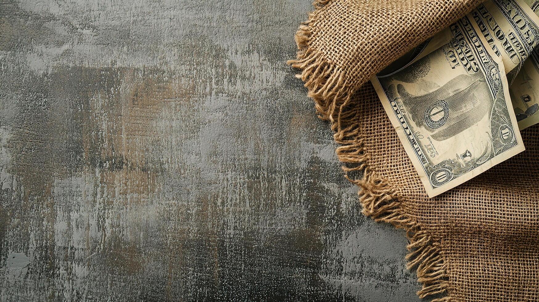 A bundle of money is sitting on a table photo