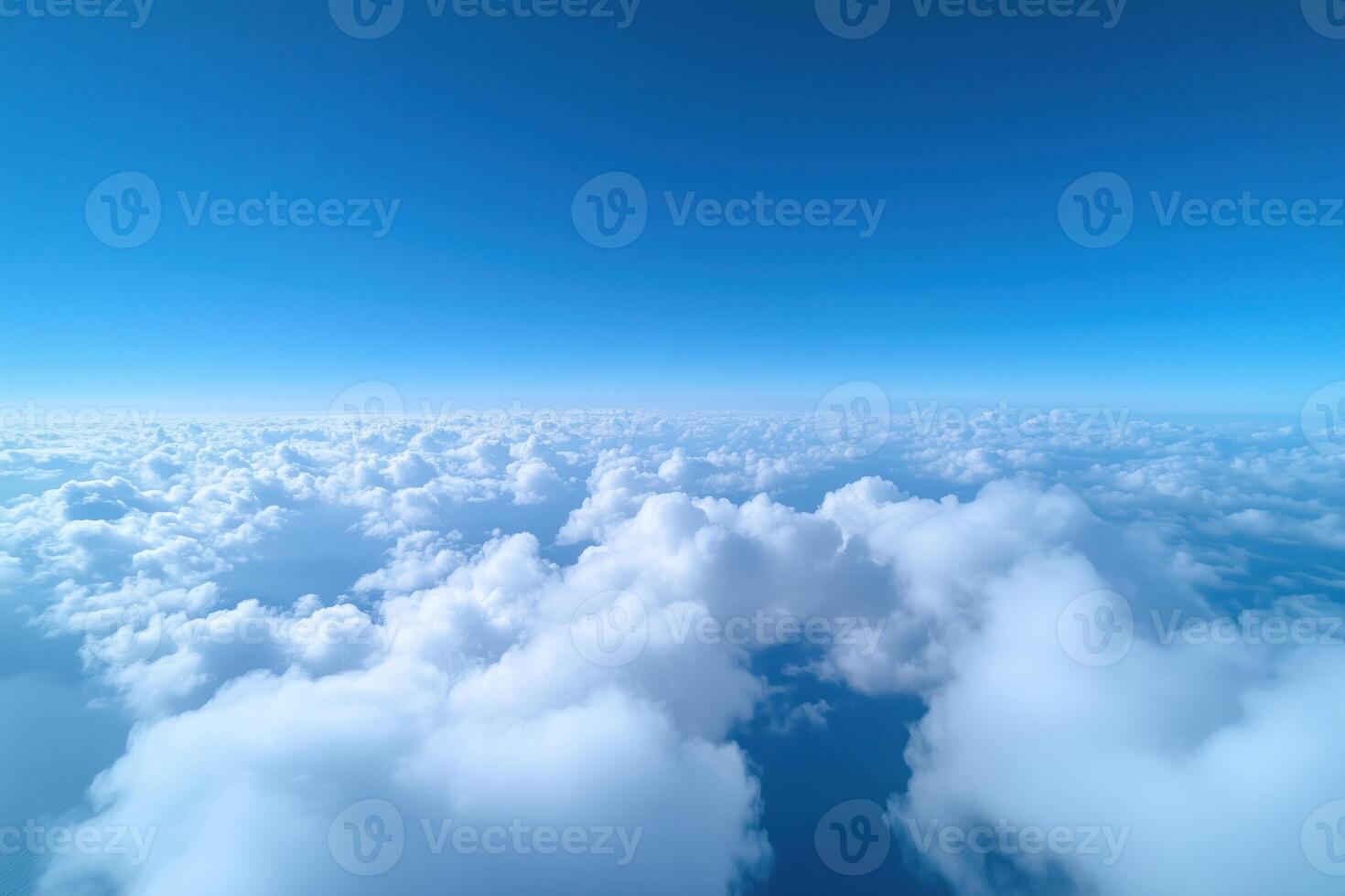 sky landscape, view from above on clouds over the sea photo