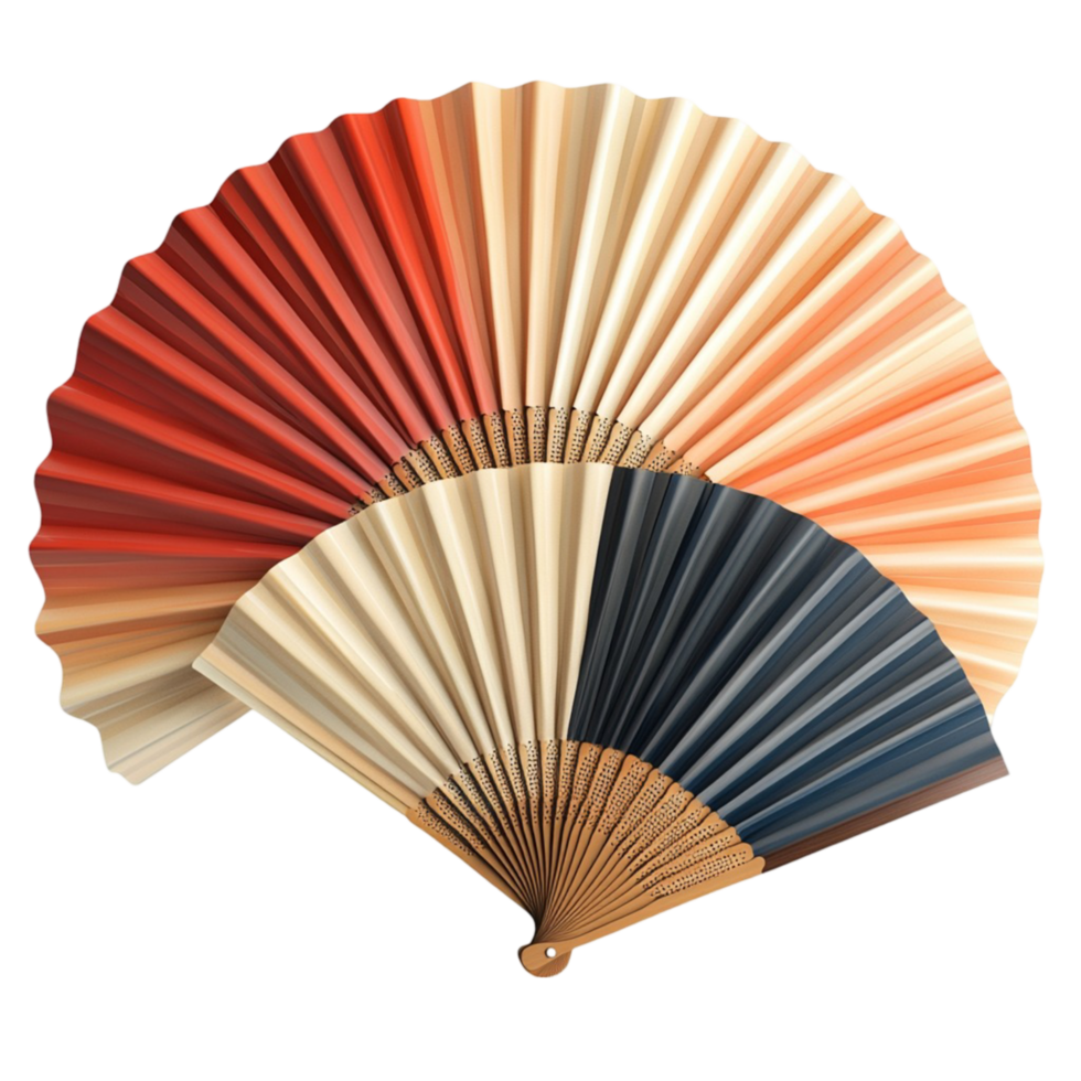 Colorful Origami Paper Fan Isolated Transparent Background png