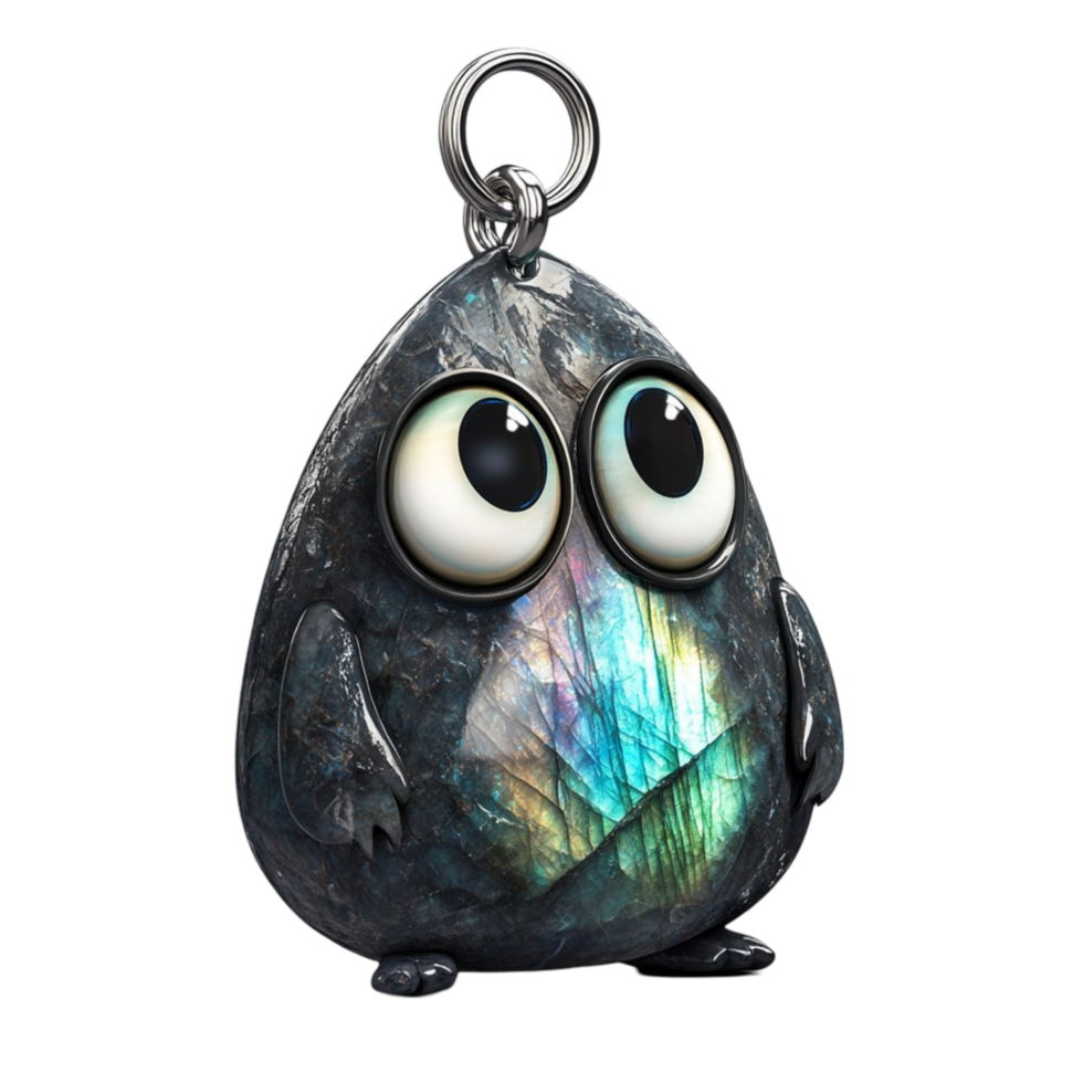 a black and white cartoon character with big eyes on transparent background png