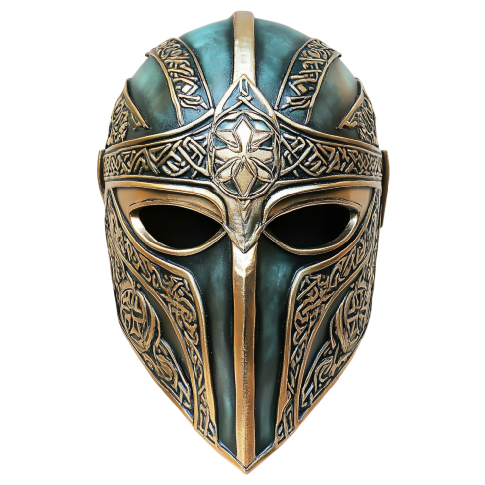 Medieval knight helmet isolated on transparent background png