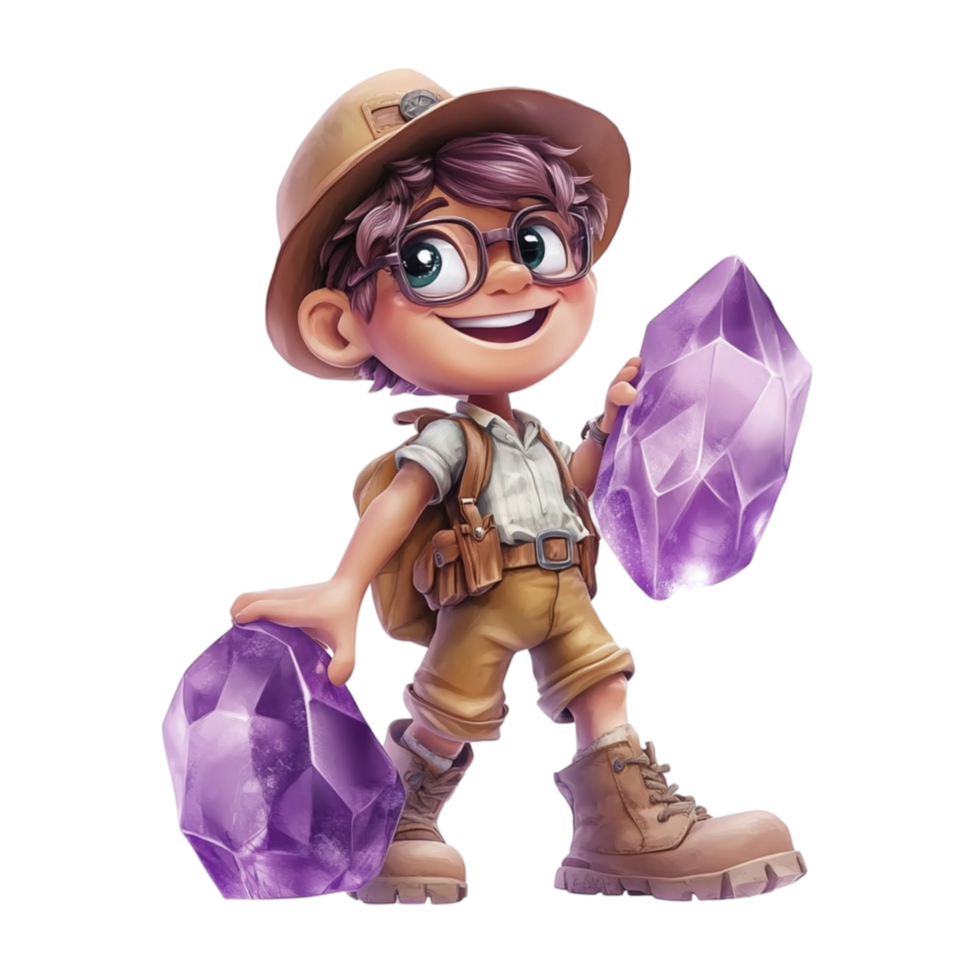 Little Explorer with Binoculars and Safari Outfit Ready for Adventure transparent background png