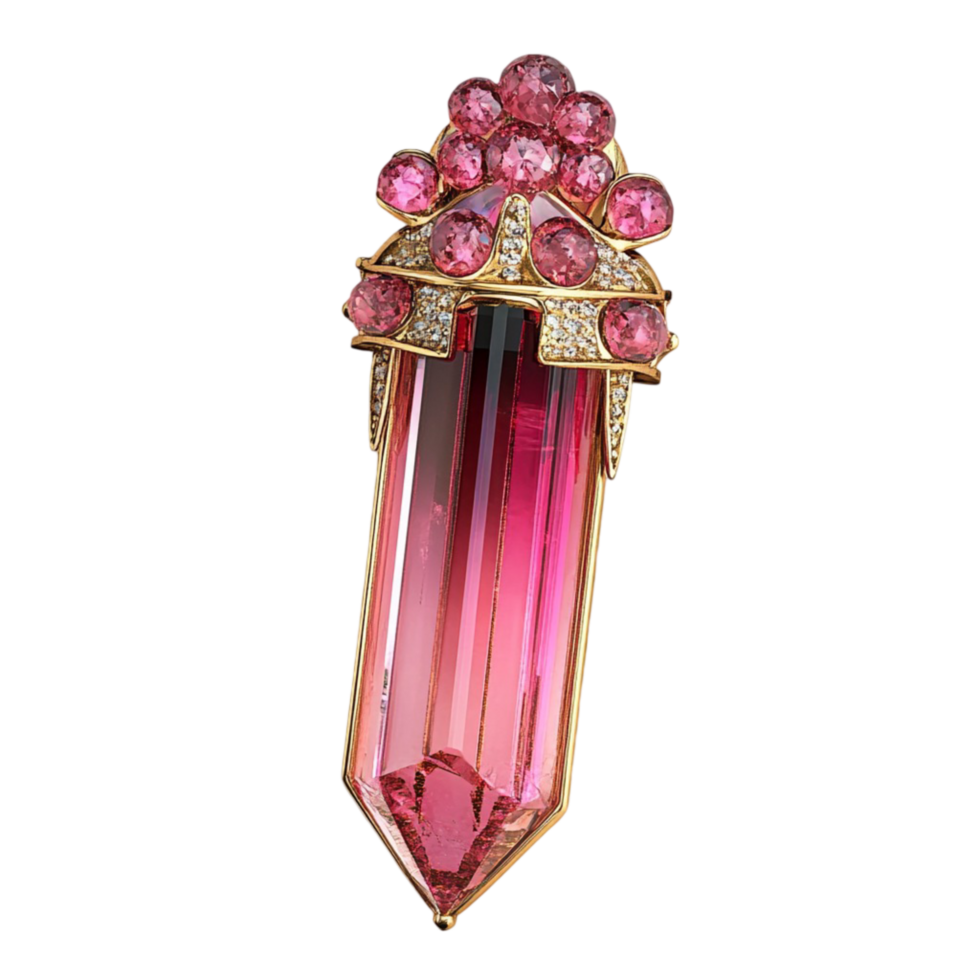 Magnificent Pink Tourmaline isolated on transparent background png