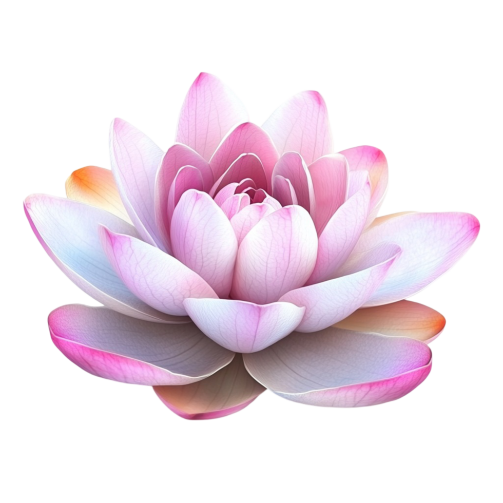 Floated lotus flower petals falling isolate on transparency background png