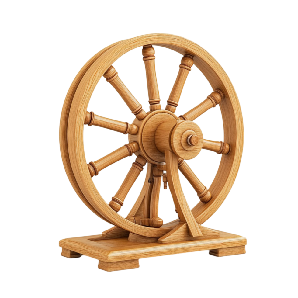 Vintage Wooden Cart Wheel Isolated Transparent Background png