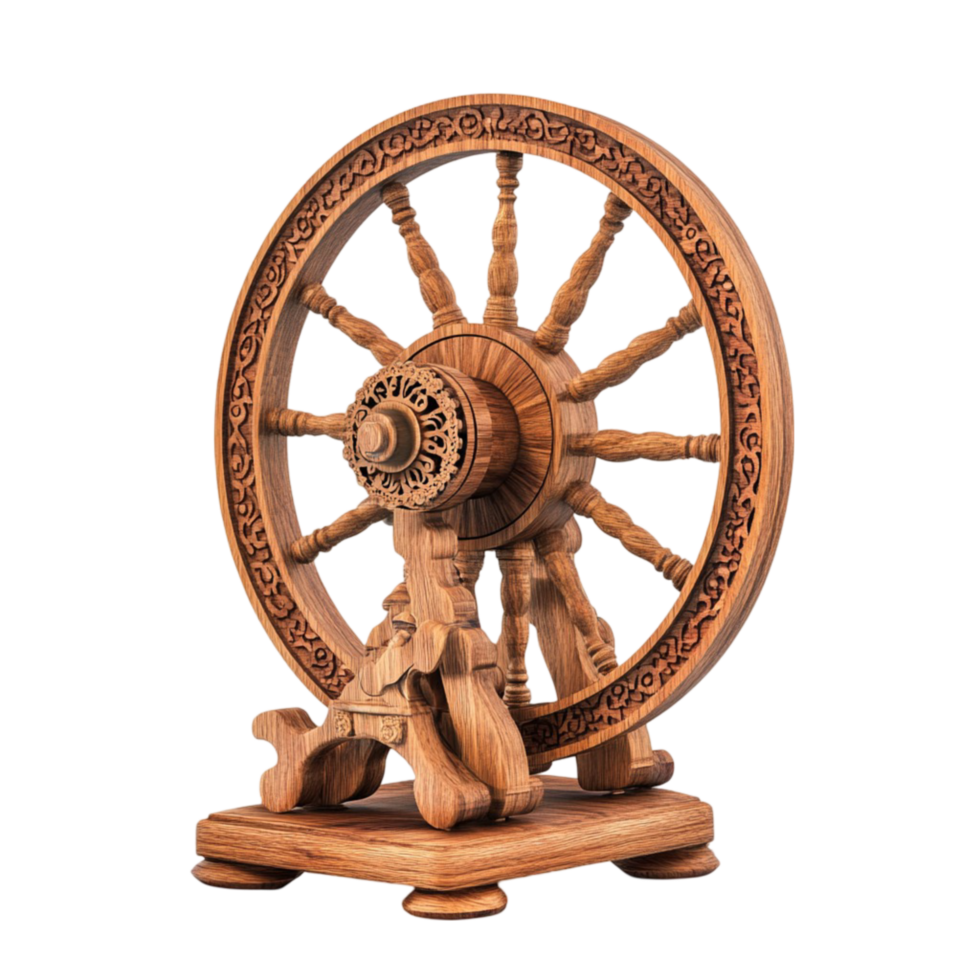 Antique Wooden Carriage Wheel Isolated Transparent Background png