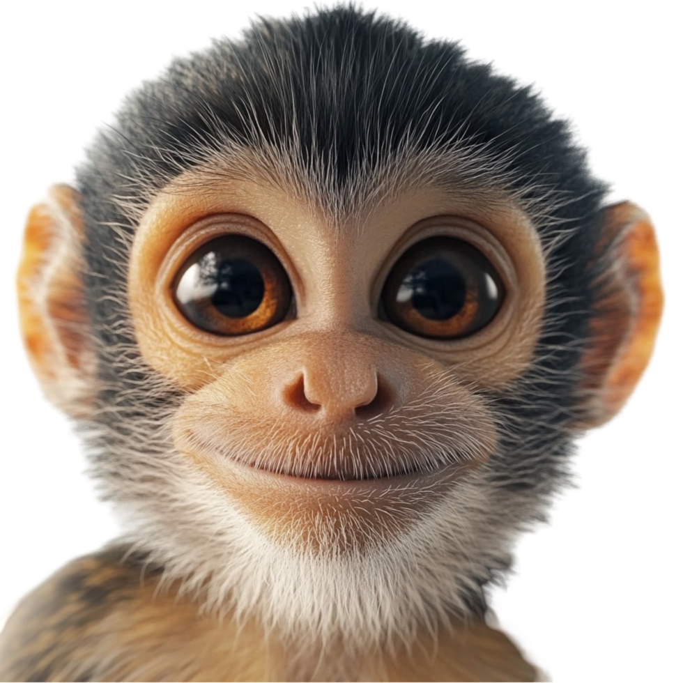Monkey Smiling Happy Expression Isolated Transparent Background png