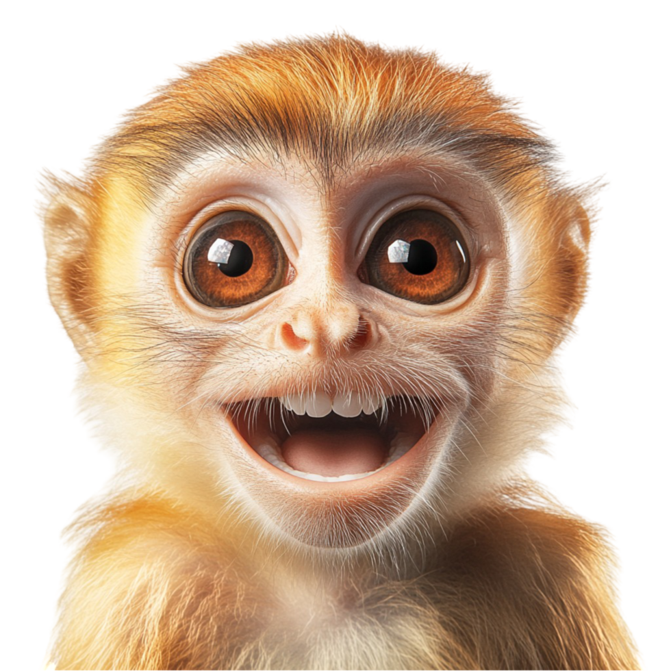 Monkey smiling isolated on a transparent background png