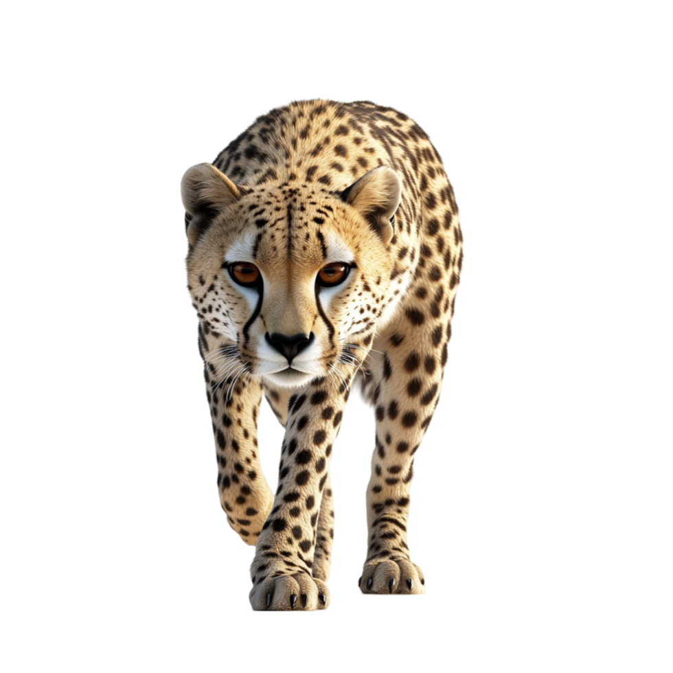 Cheetah Elegant Pose Isolated Clipart Transparent Background png