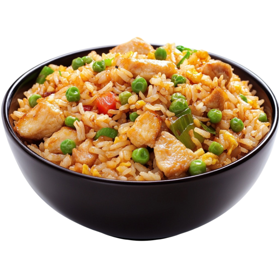 A bowl of noodles with a bowl of noodles and vegetables isolated on transparent background png