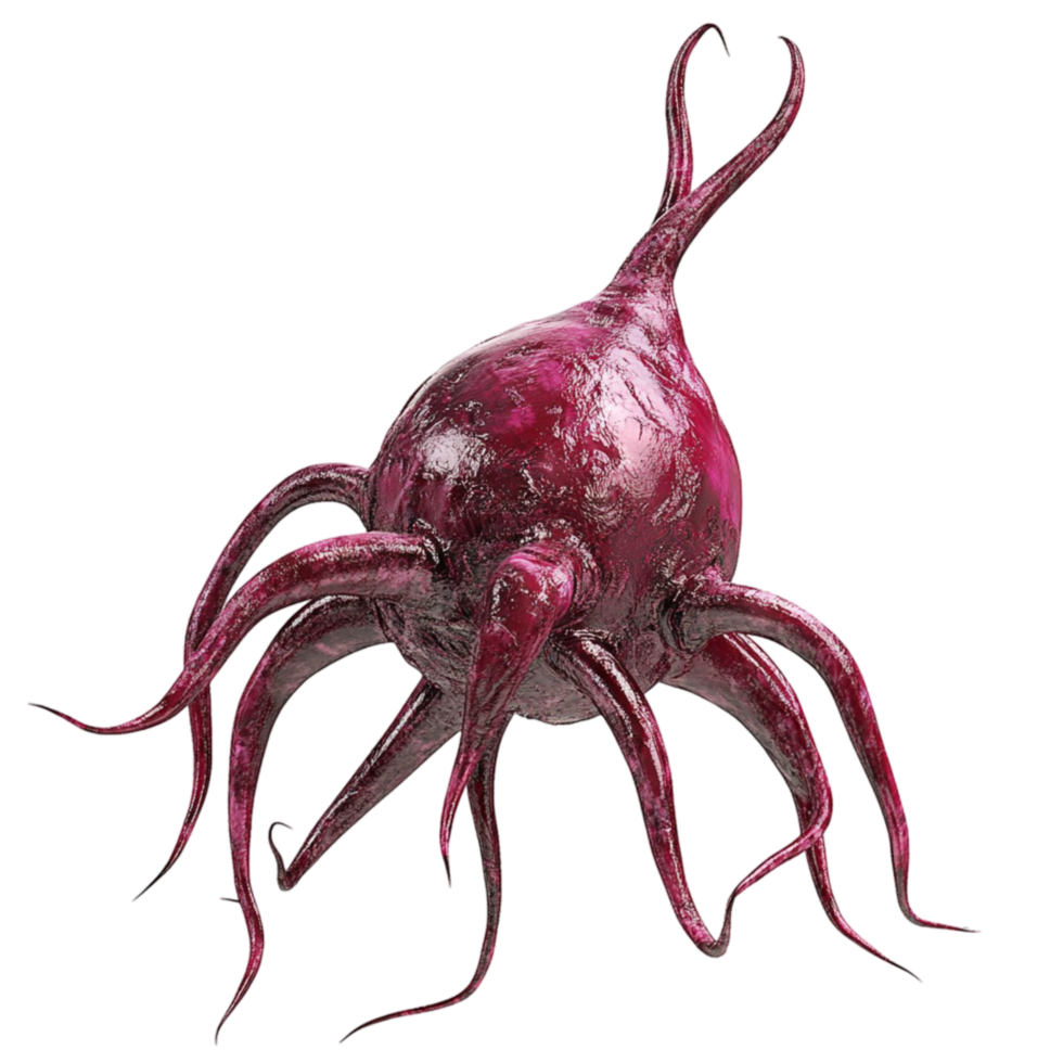 Red Octopus Tentacles Creature Isolated Transparent Background png