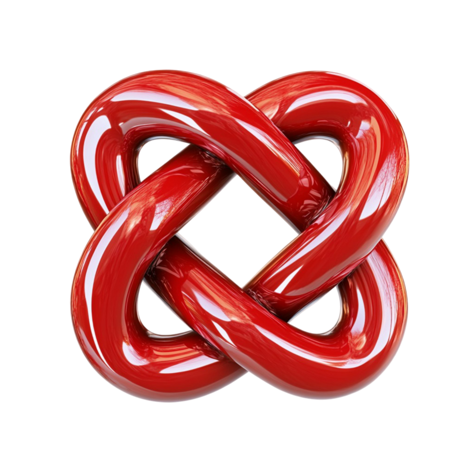 Red infinity symbol on a plain isolated on transparent background png