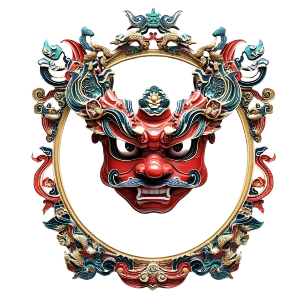 Peking Opera Mask on Transparent Background png