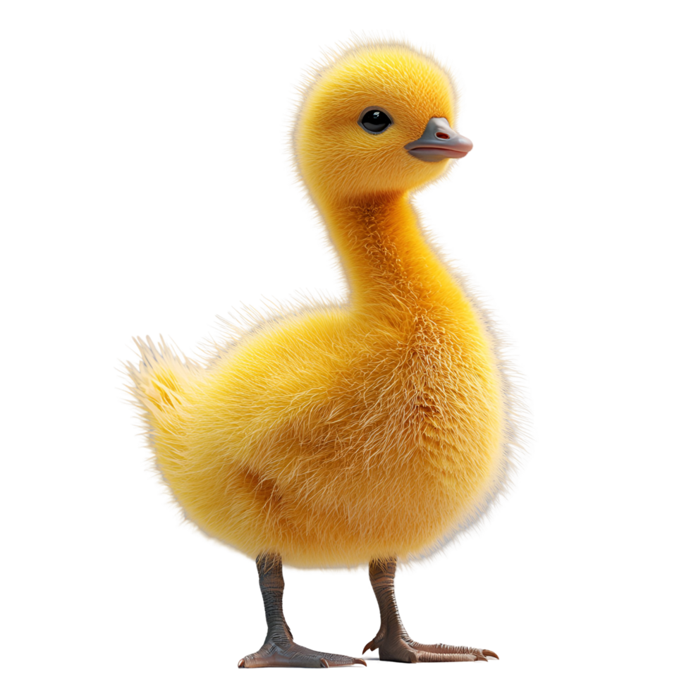 Cute Yellow Duck With Orange Beak Isolated On Transparent Background png