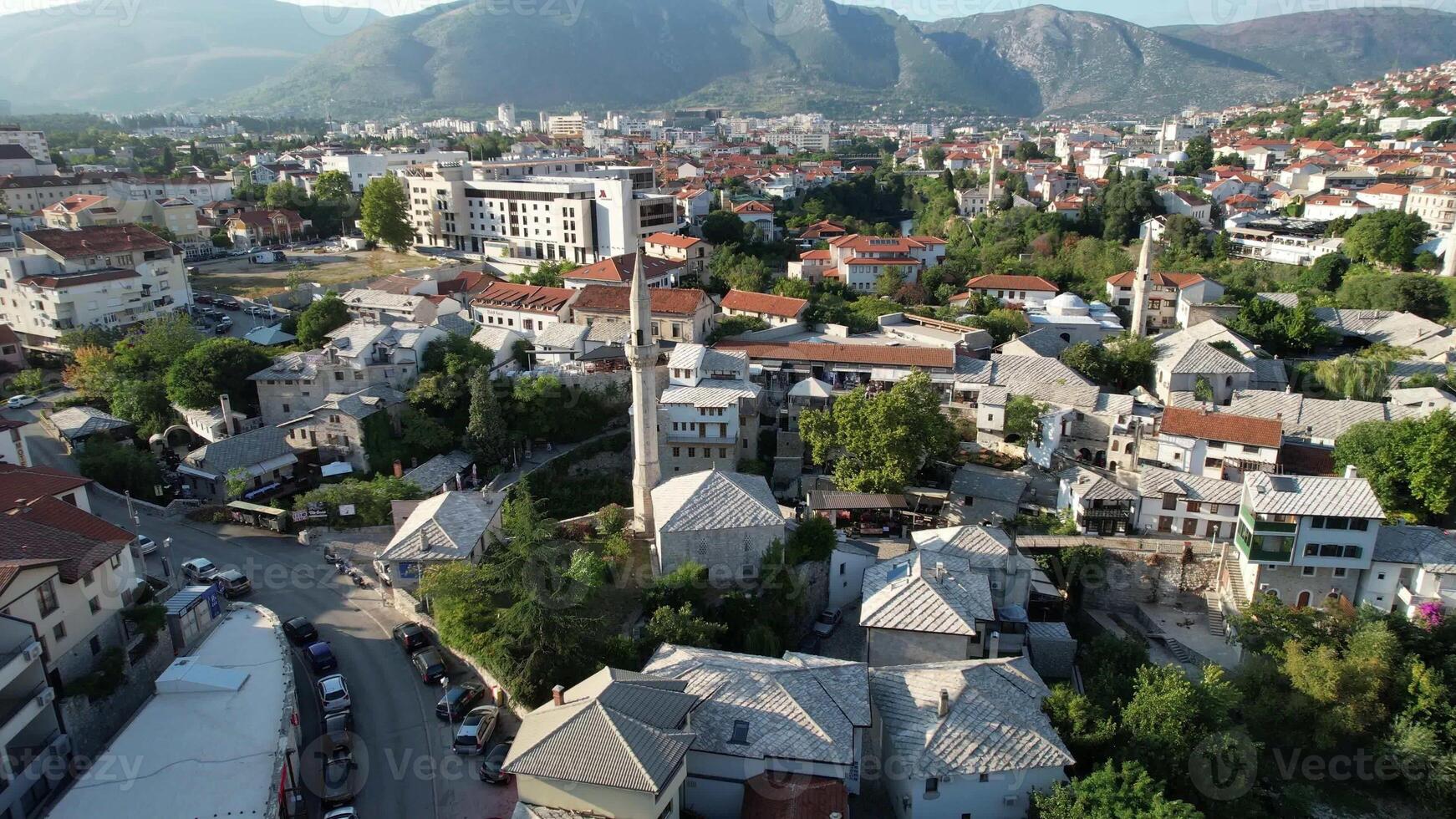 Aerial Mostar City Streets photo