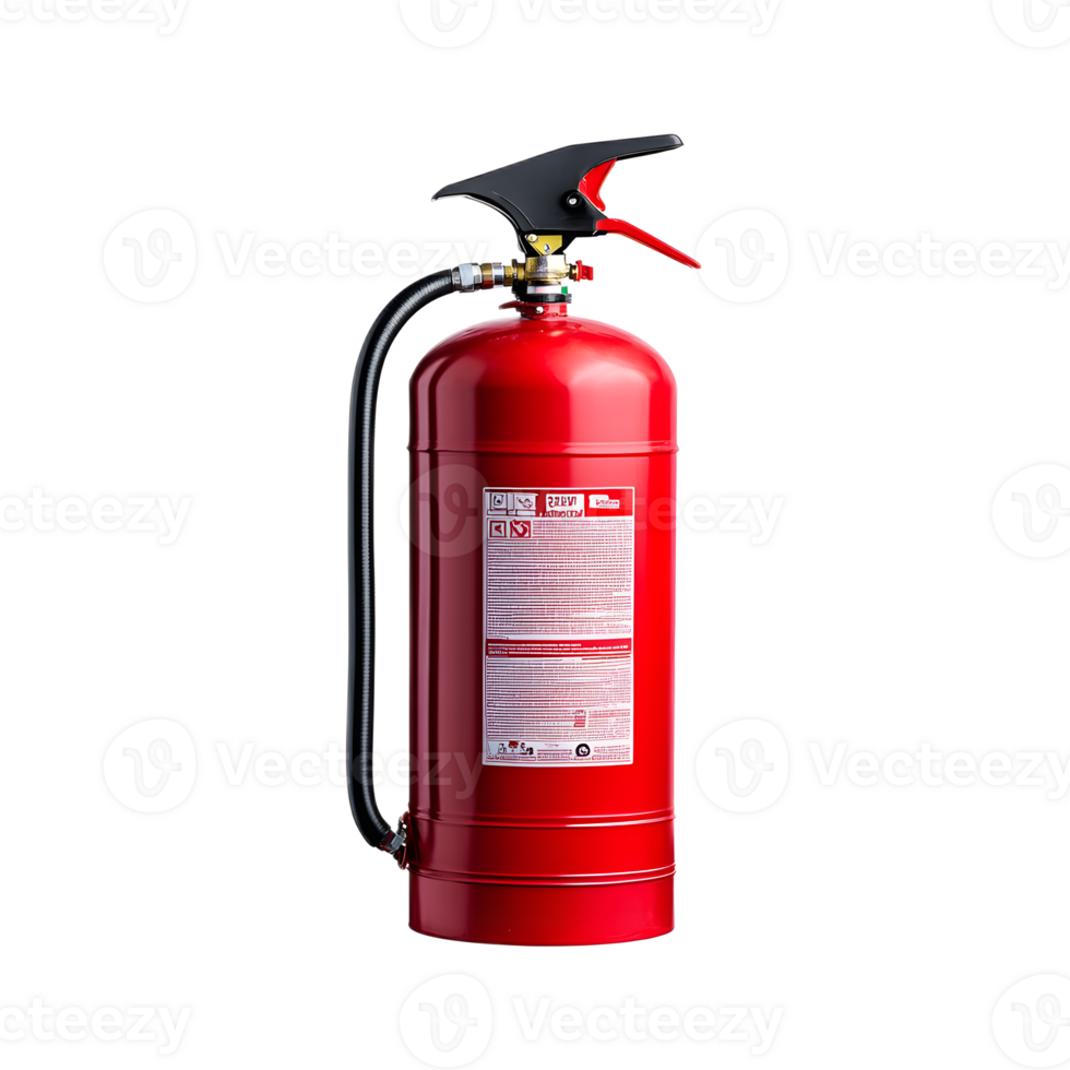Red Fire Extinguisher for Emergency Safety and Hazard Prevention in Industrial Workplace or Household Environments png