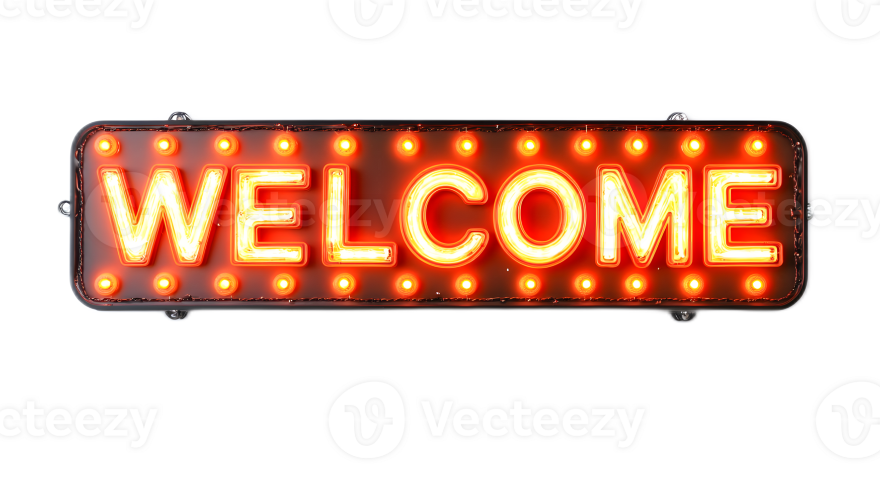 Vibrant LED Welcome Sign Illuminating Entrance with Warm Glow png