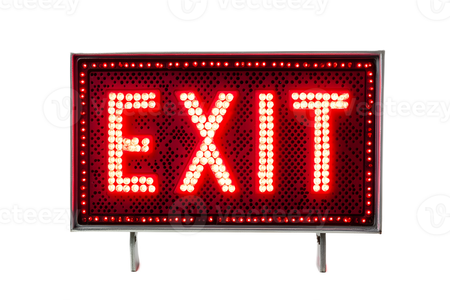 Bright Red LED Exit Sign Illuminating the Way for Safety and Guidance png