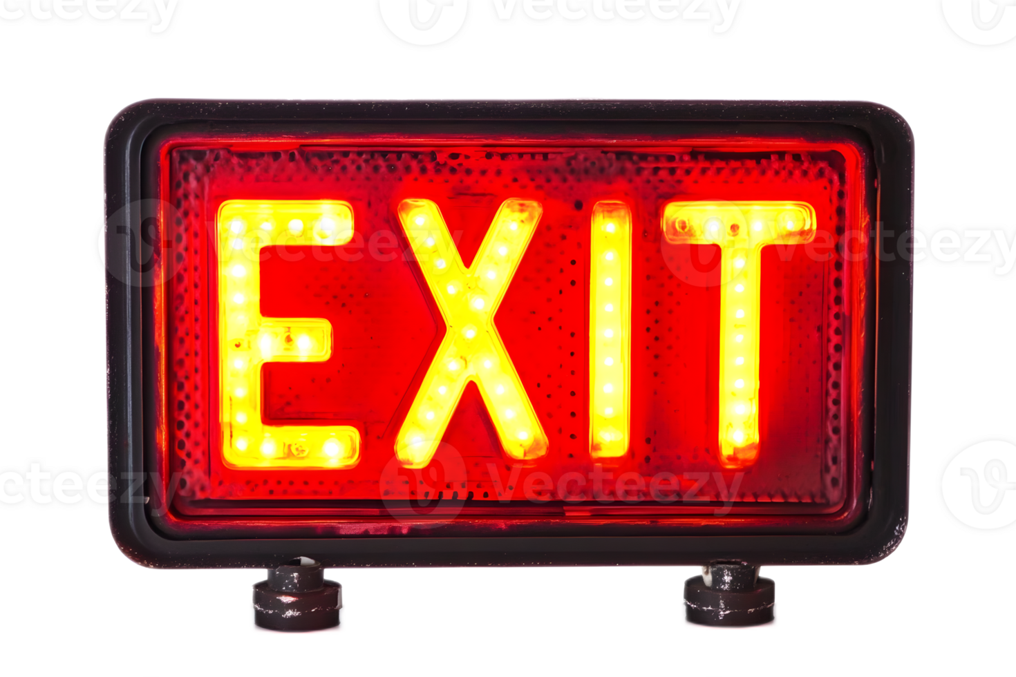 Illuminated Red LED Exit Sign for Safety and Guidance png