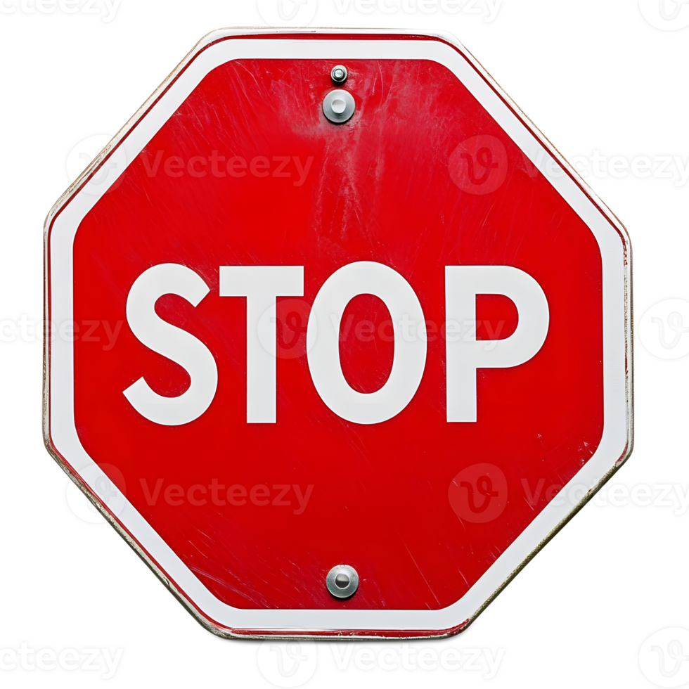 Red Octagon Traffic Stop Sign Warning for Drivers and Vehicles on Road png
