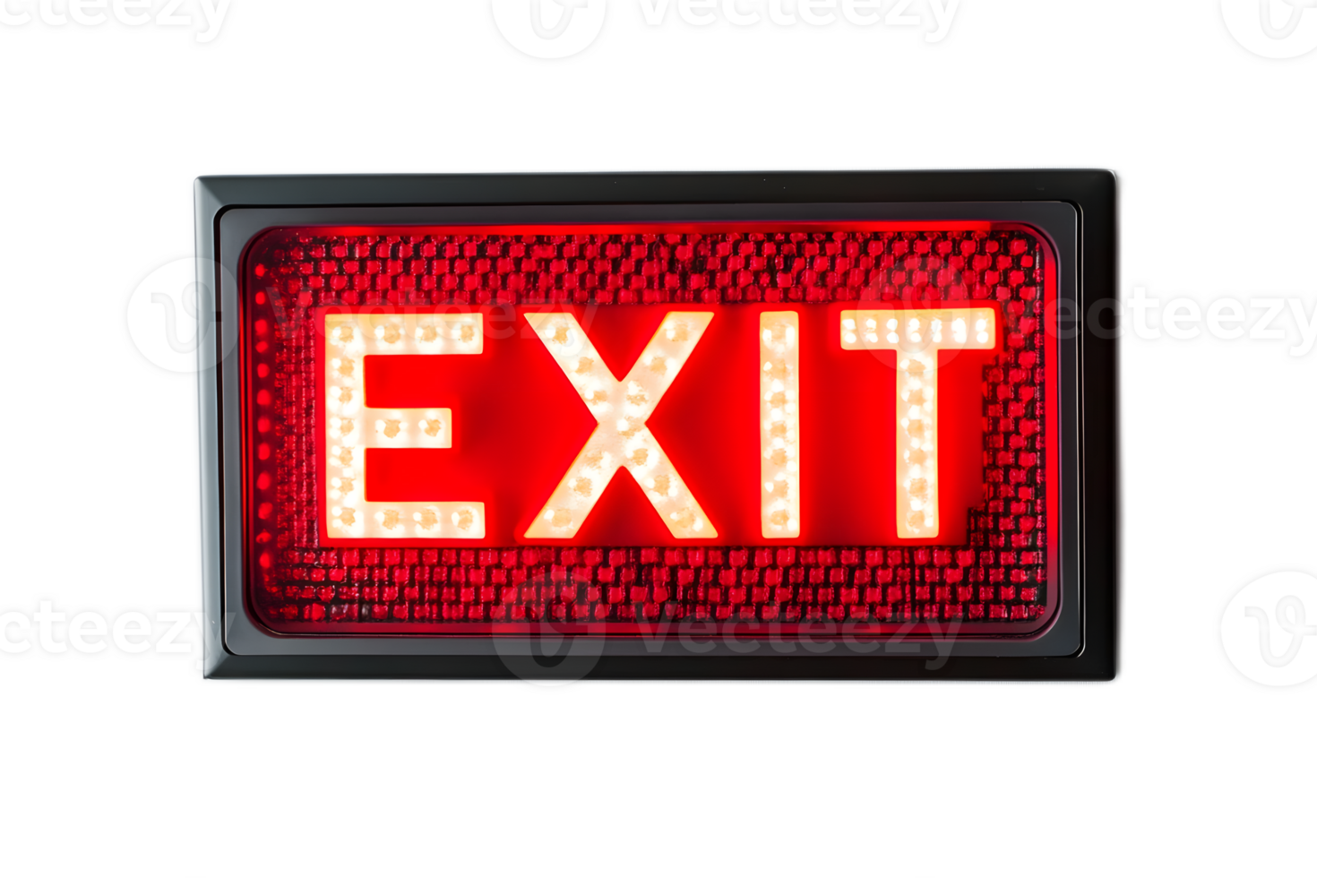 Bright Red Illuminated Exit LED Sign for Emergency Guidance and Safety png