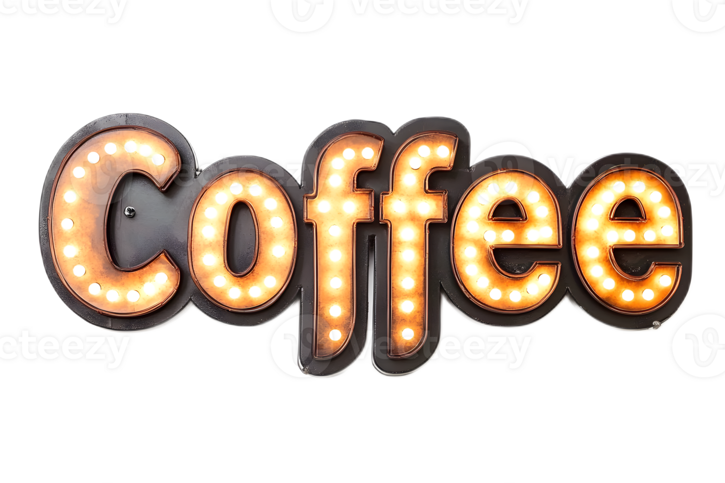 Illuminated LED Coffee Sign in Bright Neon Lighting for Cafe Bar or Restaurant Decor png