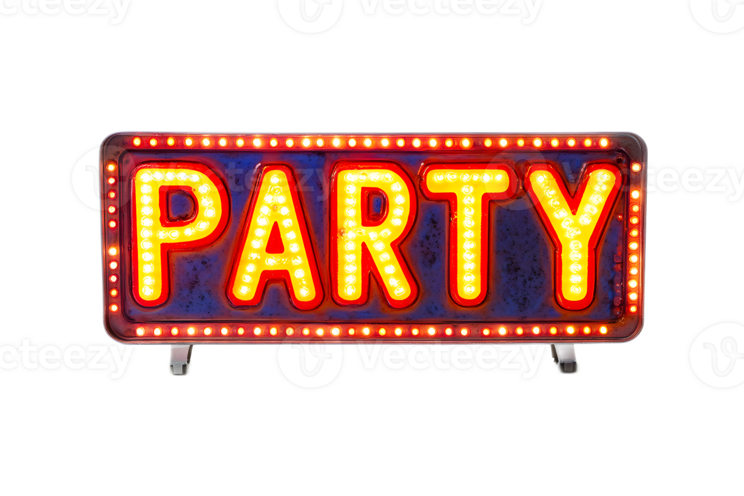 Vibrant LED Party Sign Illuminating the of an Energetic Event or Nightlife png
