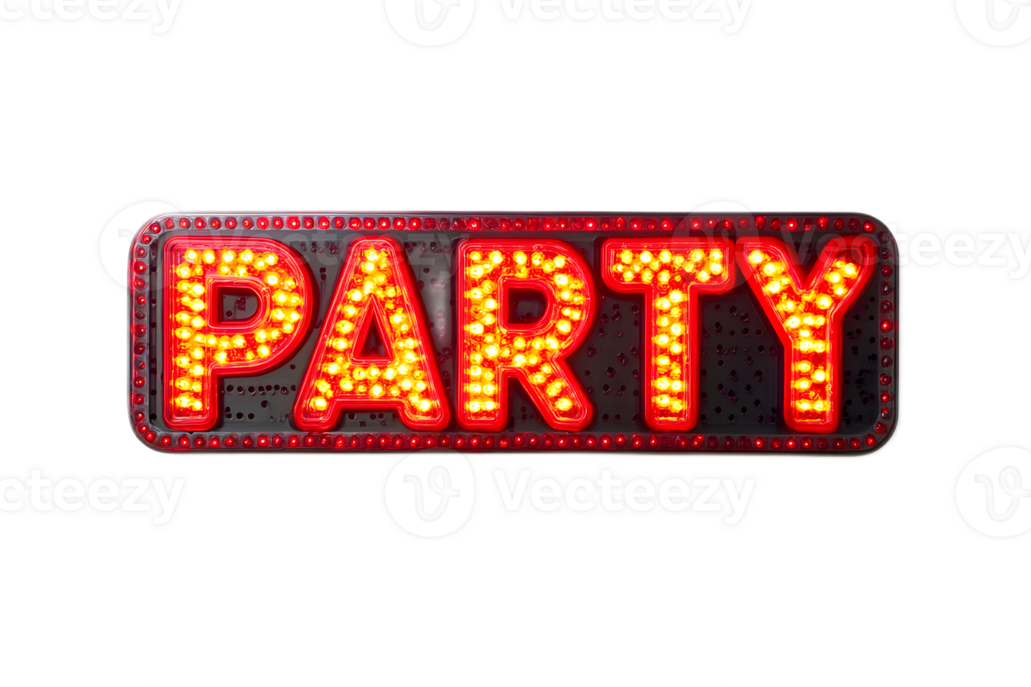 Vibrant LED Party Sign with Glowing Neon Lights for Nightlife Event or Festive Occasion Display png