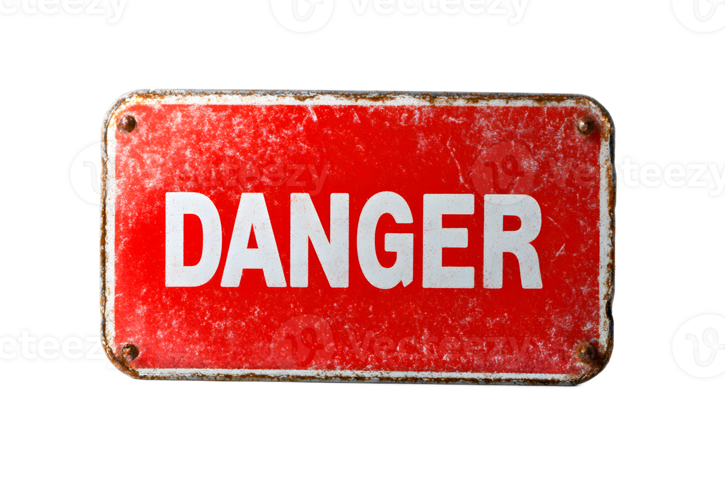 Red Metal Danger Warning Sign Cautionary Signage for Industrial and Construction Site Safety png