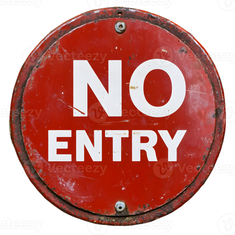 Red NO ENTRY Warning Sign Indicating Restricted Access and Prohibited Entry png