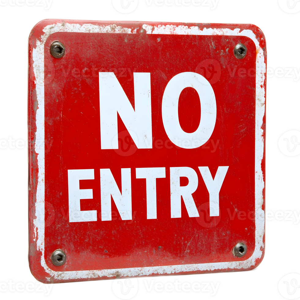 Bright Red No Entry Warning Sign for Restricted Access png