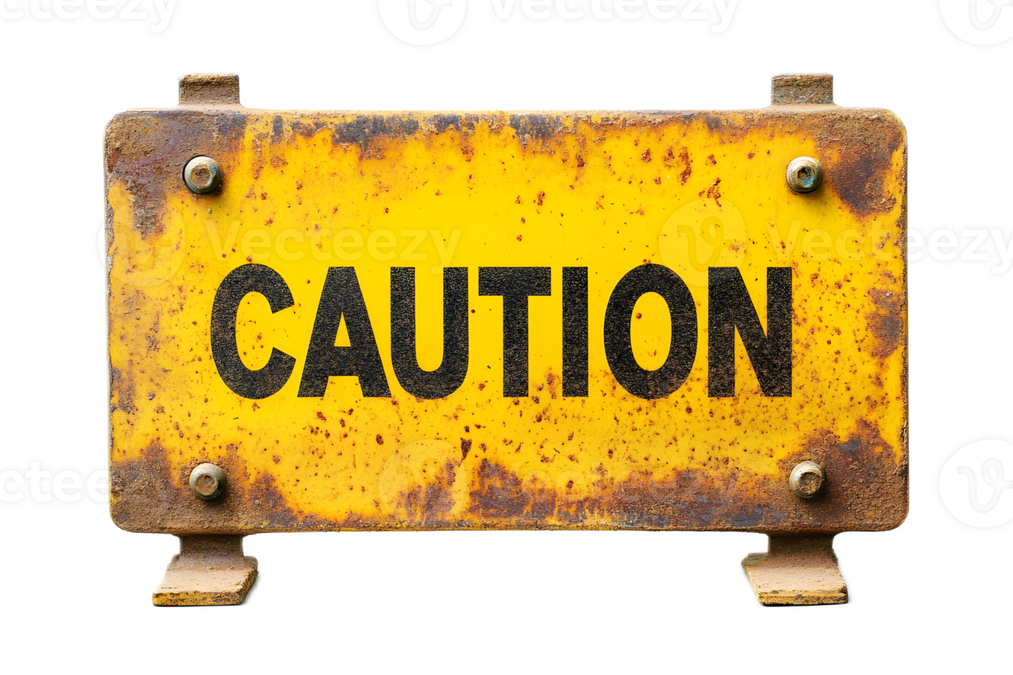 Rustic Distressed Caution Warning Sign Alerting Hazard and Safety Precautions png