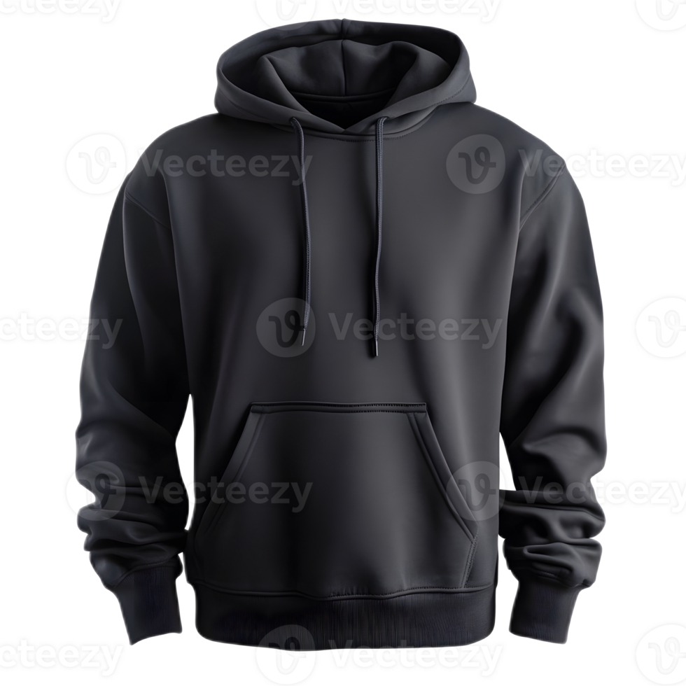 Monochrome Hoodie Mockup in Minimalist Digital Background png