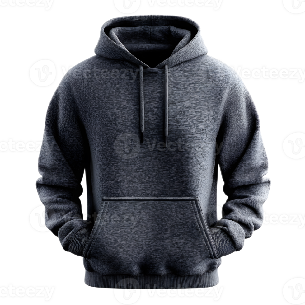 Minimalist Monochrome Hoodie with Drawstring and Pockets in Casual Streetwear Style png