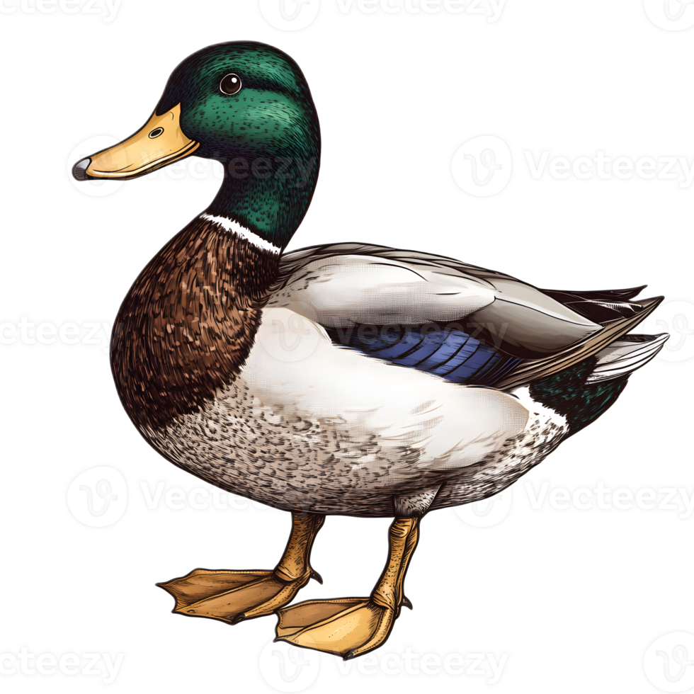 Captivating Mallard Duck Swimming in Peaceful Waters with Vibrant Plumage png