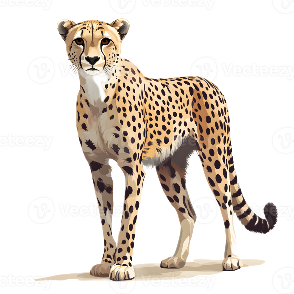 Majestic Cheetah Stalking in the Savanna Grasslands of Africa png