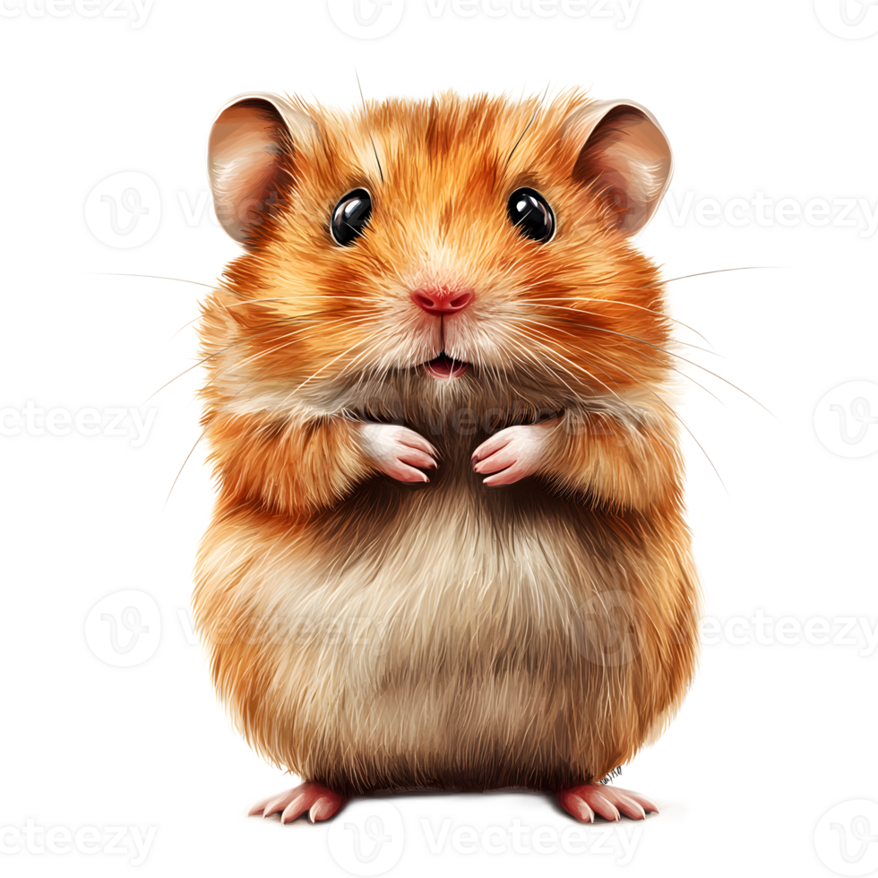 Closeup Portrait of a Cute and Curious Furry Hamster with Whiskers png