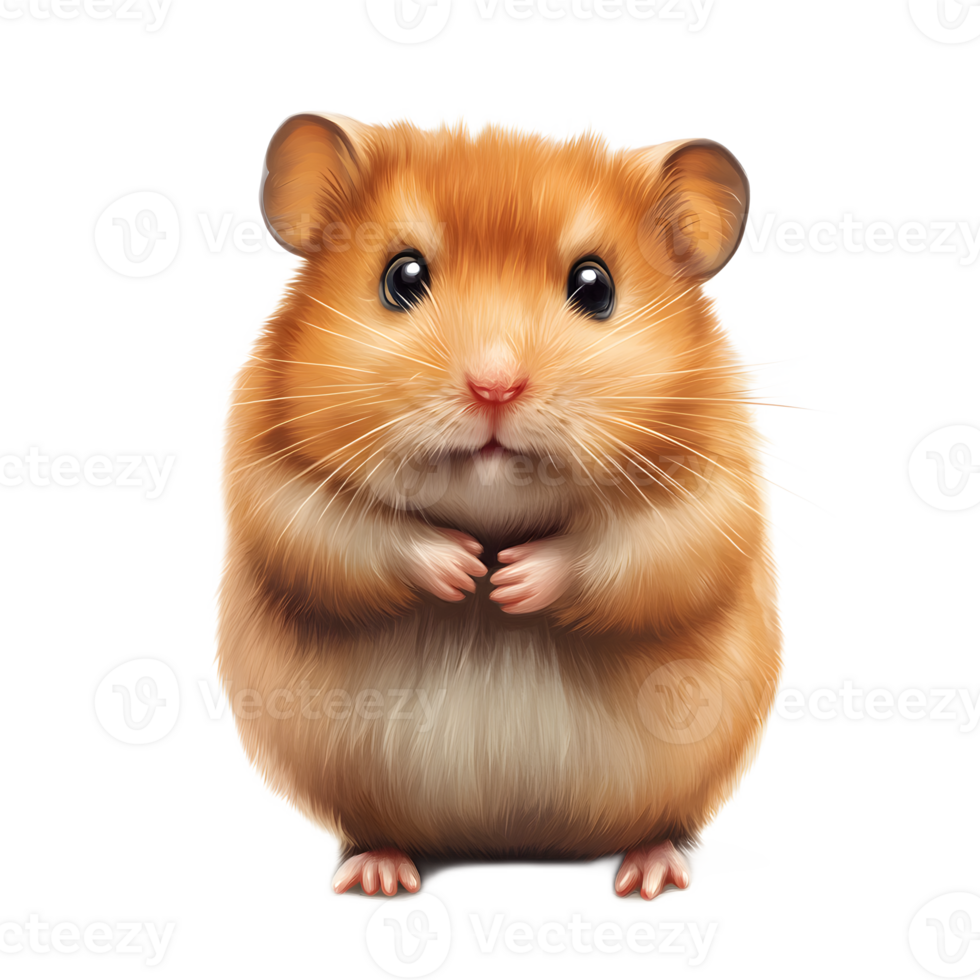 Cute and Cuddly Hamster Posing in a Studio Setting with a White Background png