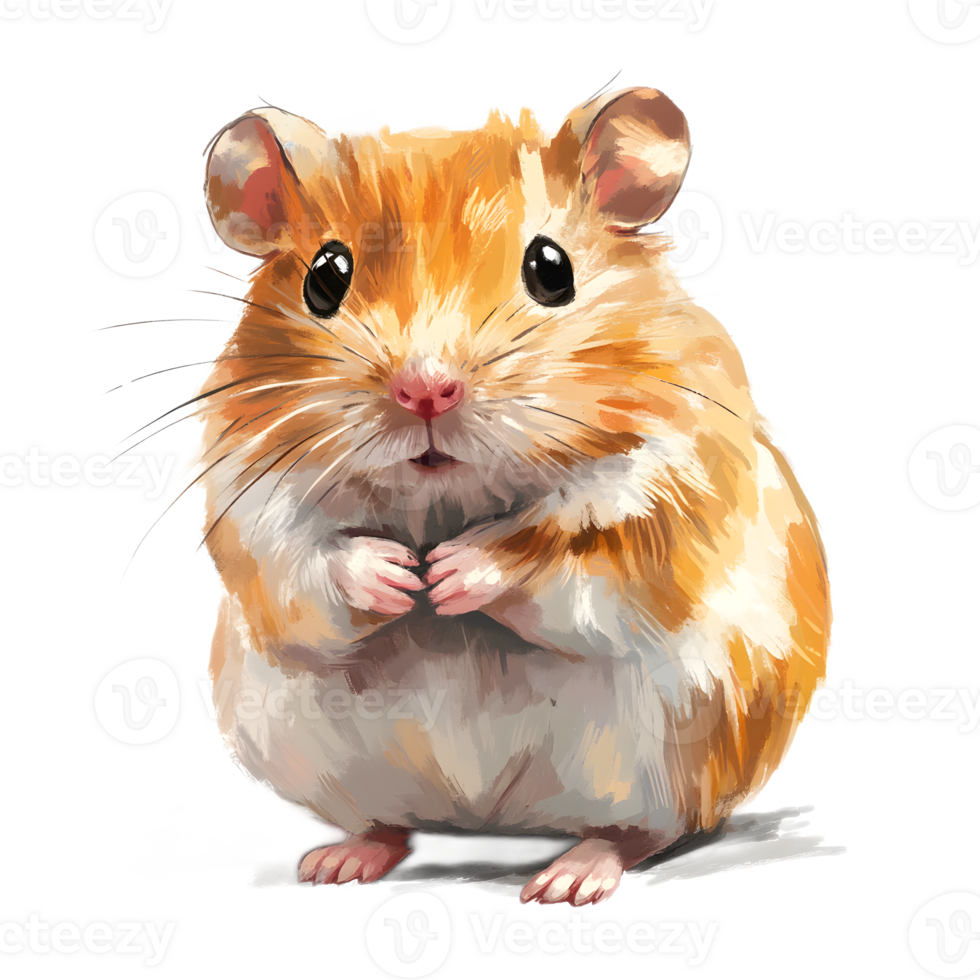 Adorable Hamster Posing for Closeup Portrait on White Background png